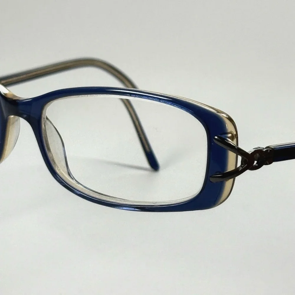 ELAN 9416 Eyeglasses Frame Only 52-16-135 Blue Honey Womens Rectangle Full‎ Rim
